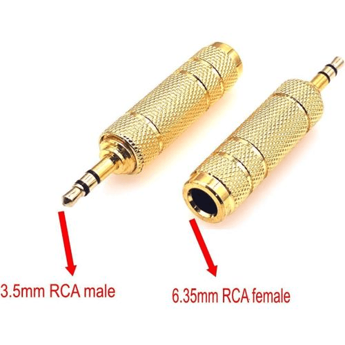 3.5mm Male to 6.35mm 6.5mm Female Stereo Audio Adapter, Mic Amplifier Headphone Jack Converter