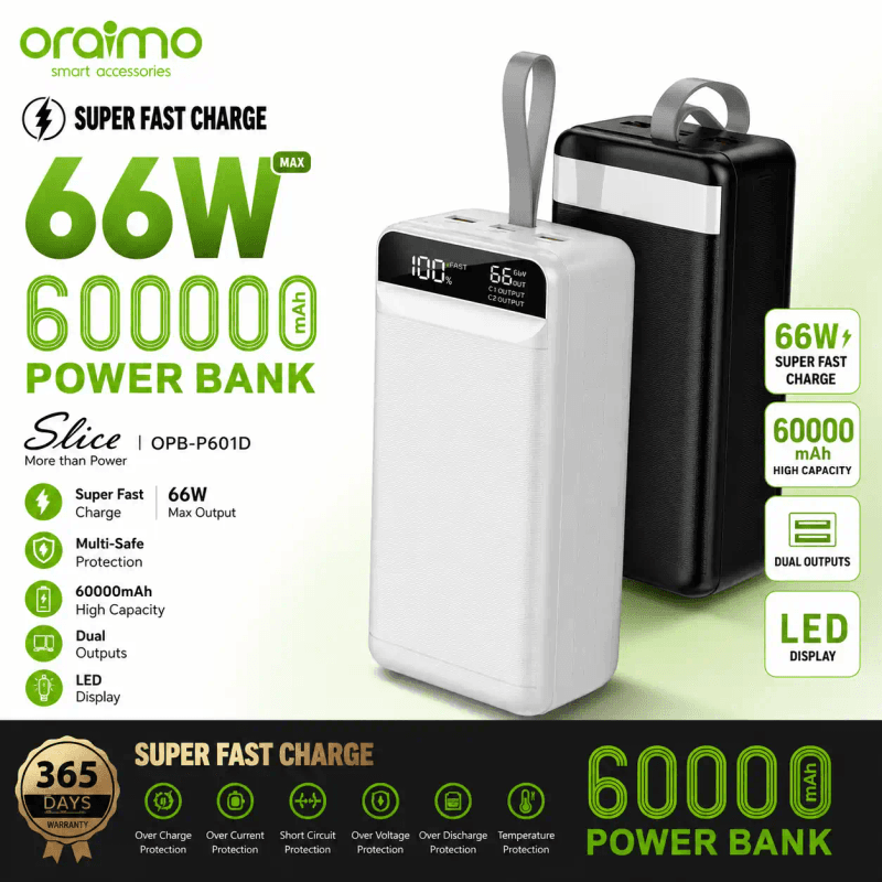 Batterie Externe Oraimo Slice 60000 mAh