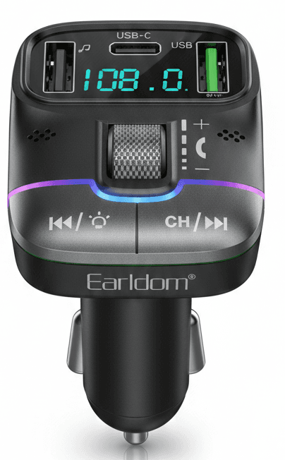 Earldom ET-M100 Lecteur MP3 Voiture Sans Fil avec Chargeur PD Lumière RGB
