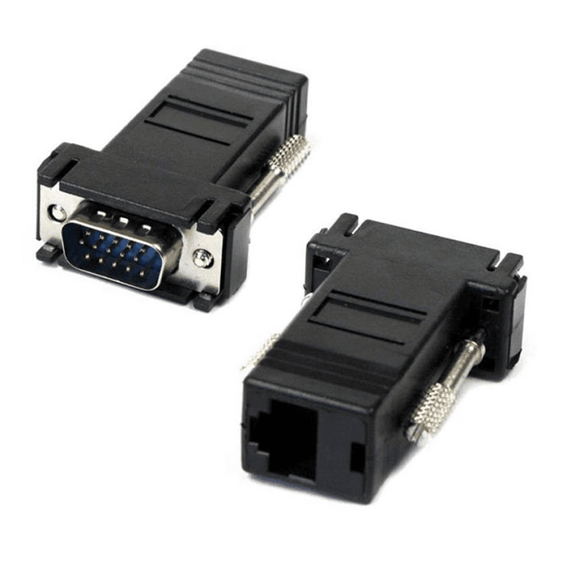 Microware VGA Male to RJ45 Lan CAT5 CAT6 Network Female Adapter