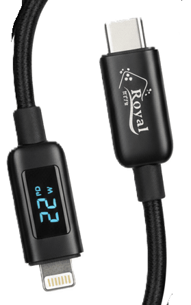 Câble USB-C vers Lightning RO-27W Charge Rapide PD 27W Compatible CarPlay